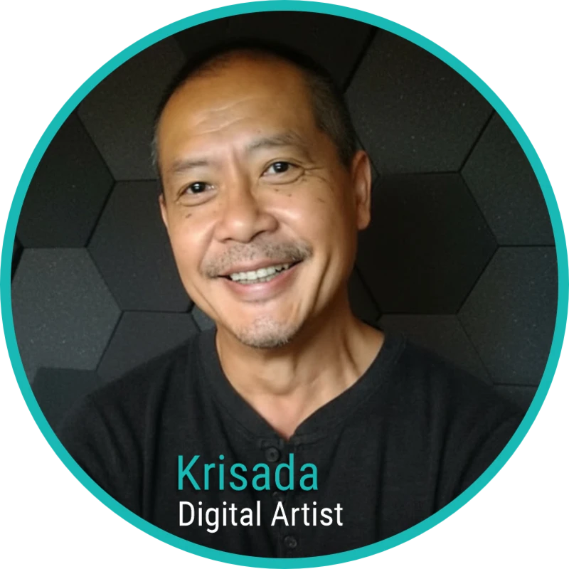 Portrait of digital artist Krisada Eaton